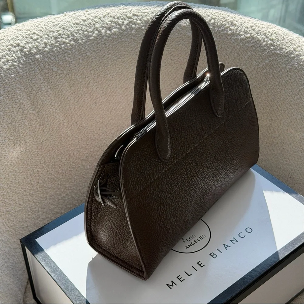 Melie Bianco Marlo Espresso Recycled Vegan Top Handle Bag(new in a box with tag) - Picture 5 of 14